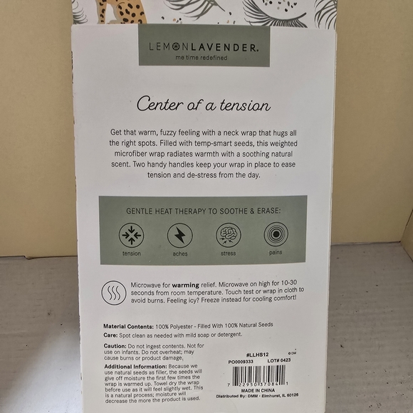 Hot Stuff Heated Neck Wrap Cheetah and Leaves - Picture 4 of 4